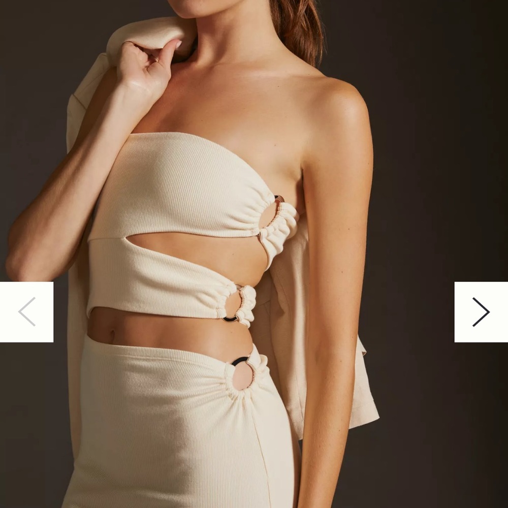 Anthropologie Strapless Cream Dress - Picture 5 of 8